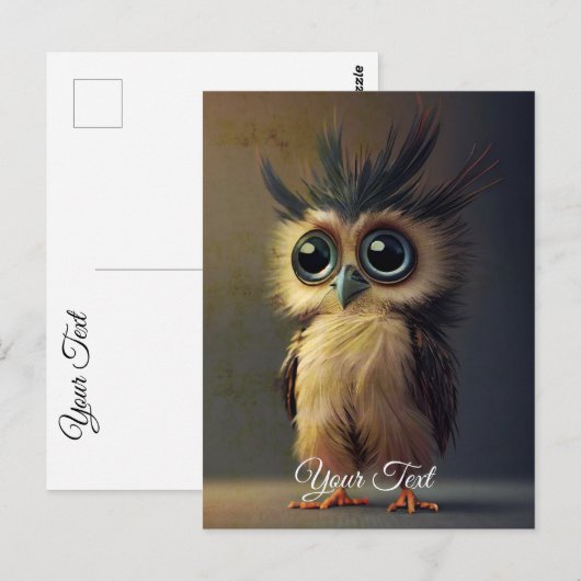 Kleine Eule. Postkarte (Vorne/Hinten)