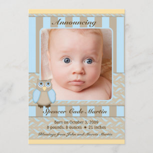 Kleine Eulen-Geburts-Mitteilung Ankündigung