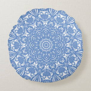 Kleine Eulen-Mandala Rundes Kissen