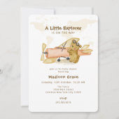 Kleine Explorer-Bärenmappe-Babydusche Einladung (Vorderseite)