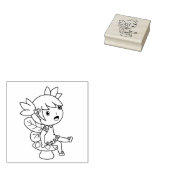 Kleine Fairy auf einem Toadstool Gummistempel (Stempel)