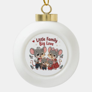 Kleine Familie Große Liebe Süße Maus Keramik Kugel-Ornament