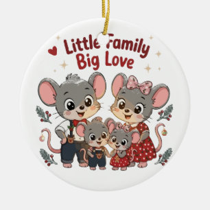 Kleine Familie Große Liebe Süße Maus Keramik Ornament