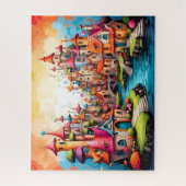 kleine Fantasy-Märchenstadt Puzzle (Vertikal)