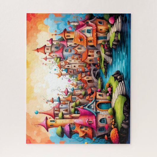 kleine Fantasy-Märchenstadt Puzzle (Vertikal)
