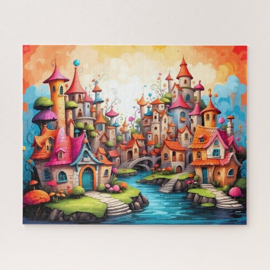 kleine Fantasy-Märchenstadt Puzzle (Horizontal)