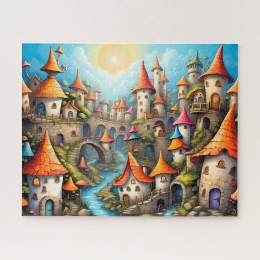 kleine Fantasy-Märchenstadt Puzzle (Horizontal)