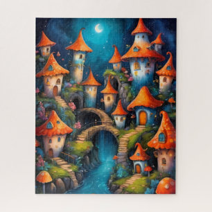 kleine Fantasy-Märchenstadt Puzzle