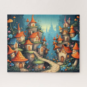 kleine Fantasy-Märchenstadt Puzzle