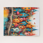 kleine Fantasy-Märchenstadt Puzzle (Horizontal)