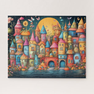 kleine Fantasy-Märchenstadt Puzzle