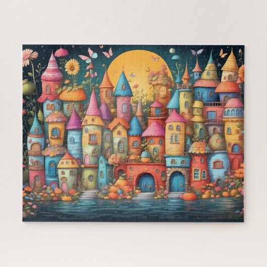 kleine Fantasy-Märchenstadt Puzzle (Horizontal)