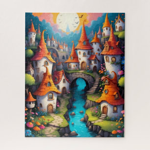 kleine Fantasy-Märchenstadt Puzzle