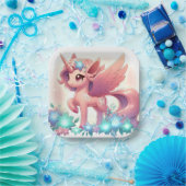 Kleine Fantasy Unicorn Kinderdusche Pappteller (Party)