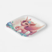 Kleine Fantasy Unicorn Kinderdusche Pappteller (Gewinkelt)