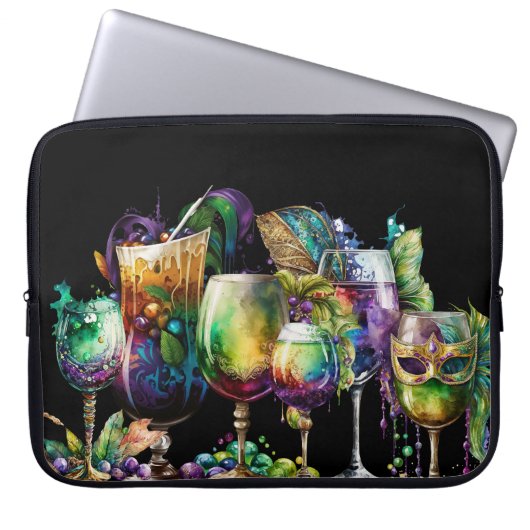 KLEINE, FARBENE MARDI GRAS GETRÄNKE LAPTOPSCHUTZHÜLLE (Vorderseite)