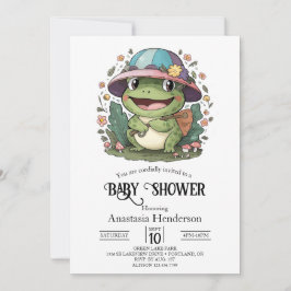 Kleine farbenfrohe Frog Baby Dusche Einladung