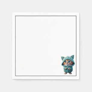 Kleine farbenfrohe Katze Serviette