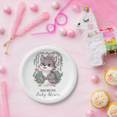 Kleine farbenfrohe Wolf Baby-Dusche Pappteller (Party)