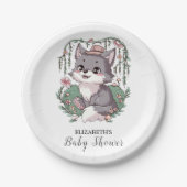 Kleine farbenfrohe Wolf Baby-Dusche Pappteller (Vorderseite)