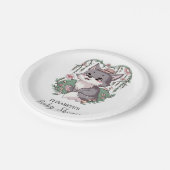 Kleine farbenfrohe Wolf Baby-Dusche Pappteller (Schrägansicht)