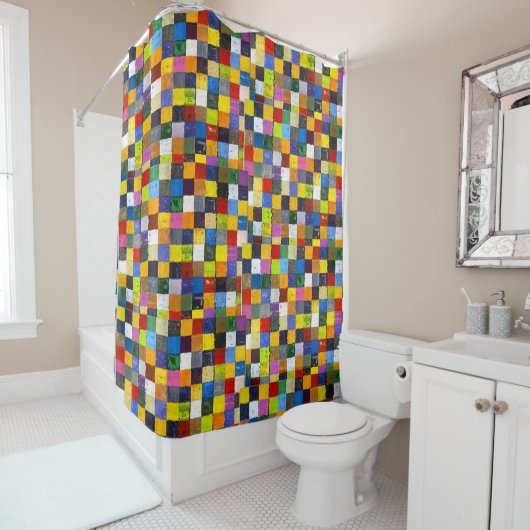 Kleine Farbquadrate Nr. 2 Duschvorhang (Beispiel)