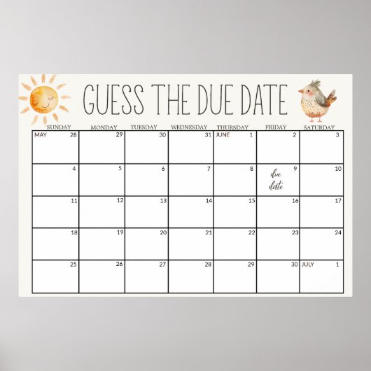Kleine Farm Kinderzimmer Baby Dusche Datum Untersc Poster (Vorne)