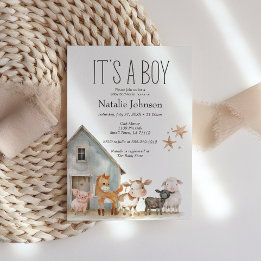 Kleine Farm Kinderzimmer Tiere Junge Dusche Einladung