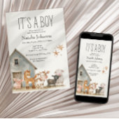 Kleine Farm Kinderzimmer Tiere Junge Dusche Einladung