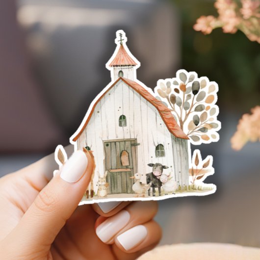 Kleine Farm Kinderzimmer Tiere Kinderdusche Aufkleber