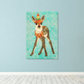 Kleine Fawn & Bird Leinwand (Insitu (Holzboden))