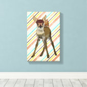 KLEINE FAWN- UND OWL-Leinwand Leinwanddruck (Insitu (Holzboden))