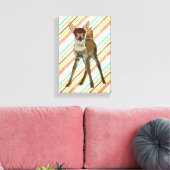 KLEINE FAWN- UND OWL-Leinwand Leinwanddruck (Insitu (Wohnzimmer))