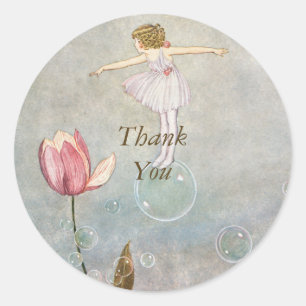 Kleine Fee auf einer Blase Runder Aufkleber