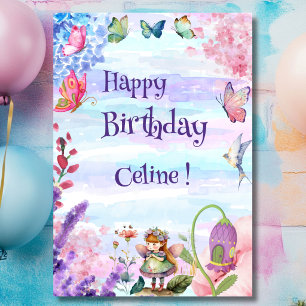 Kleine Fee Happy Birthday-Gruß Karte