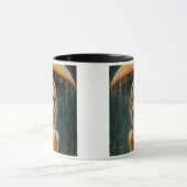 Kleine Fee im Regen, die von einem Pilz beherbergt Tasse (Zentrum)