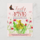Kleine Fee und Mohnblumen Postkarte (Vorderseite)