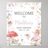 Kleine Fee Whimsical Baby Dusche Empfang Poster (Vorne)