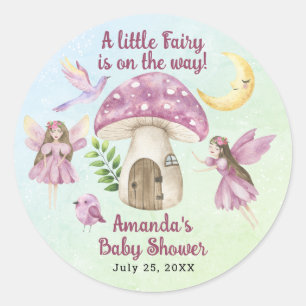 Kleine Feen Whimsical Baby Shower Runder Aufkleber