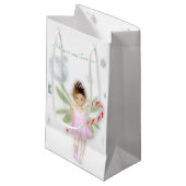 Kleine feenhafte Weihnachtsgeschenktasche Geschenktüte (Vorderseite Schrägansicht)