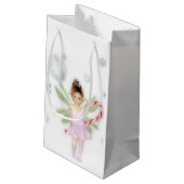 Kleine feenhafte Weihnachtsgeschenktasche Kleine Geschenktüte (Rückseite Schrägansicht)