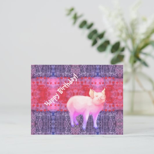 Kleine Ferkel Postkarte (Stehend Vorderseite)