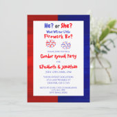 Kleine Feuerarbeit amerikanische Gender-Enthüllung Einladung (Stehend Vorderseite)