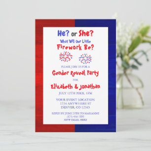 Kleine Feuerarbeit amerikanische Gender-Enthüllung Einladung