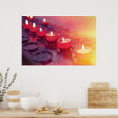 Kleine Feuerkerzen in der katholischen Kirche Poster (Küche)