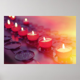Kleine Feuerkerzen in der katholischen Kirche Poster