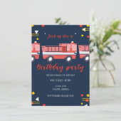 Kleine Feuerwehrmännchen Geburtstagsparty Einladung (Stehend Vorderseite)