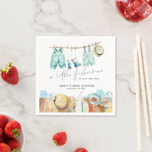 Kleine Fischer Wäscheleine Willkommen Baby-Party Serviette