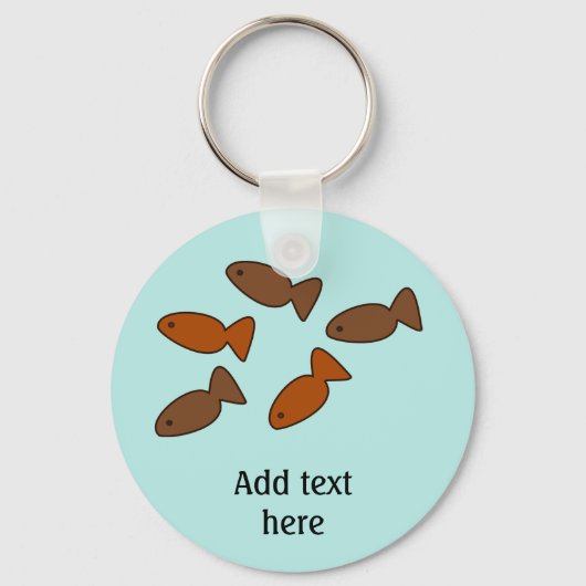 Kleine Fish Cat Leckerei Graphic - Ihr Text Schlüsselanhänger (Vorderseite)