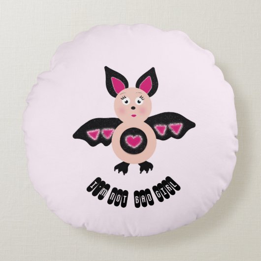 Kleine Fledermaus Rundes Kissen (Vorderseite)